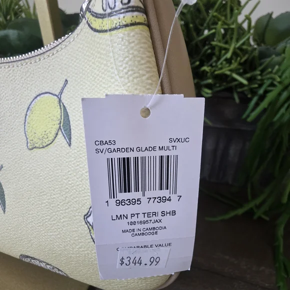 Coach Teri Shoulder Bag/Crossbody Lemon Print Coated Canvas With Matching Wallet - Picture 7 of 15